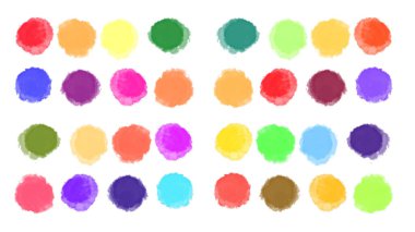 Renkli fırça darbeleri seti. Fırça darbeleri. Boya fırçası seti. Grunge tasarım elementleri. Dikdörtgen metin kutuları. Kirli sıkıntı dokusu pankartları.