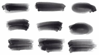 siyah mürekkep fırçası darbesi beyaz arkaplanda izole edildi.