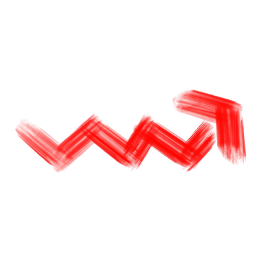 Şeffaf arkaplanda kırmızı oku karala. PNG