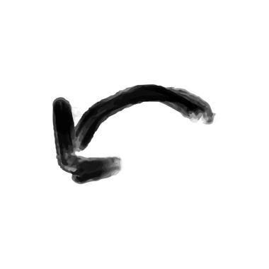 Şeffaf arkaplanda kara ok karala. PNG