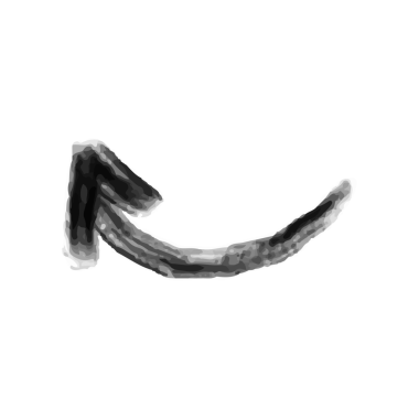 Şeffaf arkaplanda kara ok karala. PNG