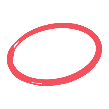 Beyaz arka planda elle çizilmiş kırmızı çizgili daireler. Değişik boyutlarda ve çizgi stillerinde düzensiz, düzensiz yuvarlak şekiller koleksiyonu. PNG.