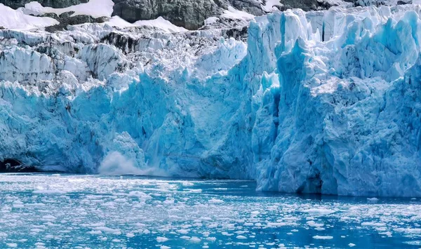 Nahaufnahme Einer Gletscherwand Wie Ein Stück Eis Nach Dem Kalben Stockfoto