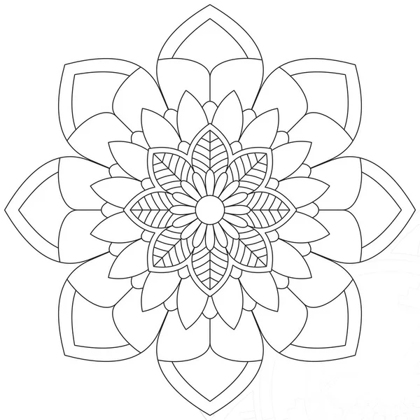 Yaprak Çiçeği Taç Yaprağı Renk Mandala Sanat Basit Grafik Şekli — Stok Vektör
