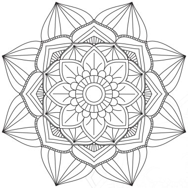 Yaprak Çiçeği Taç Yaprağı Renk Mandala Sanat Basit Grafik Şekli Vector Çiçek Orijinal Tasarım Klasik Dekoratif Özellikler Şablonu İslam Arap Mistik Dini Lotus