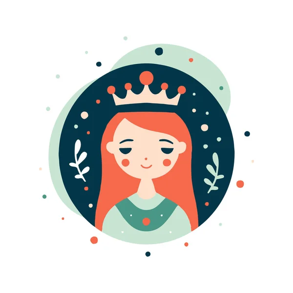 Симпатичный Логотип Принцессы Векторная Иллюстрация Вашего Дизайна — стоковый вектор