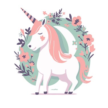 Tasarımınız için tek boynuzlu at çizimi