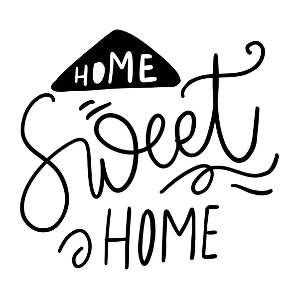 Home Poster Lettering Vector Illustration Simple Design — Stock Vector