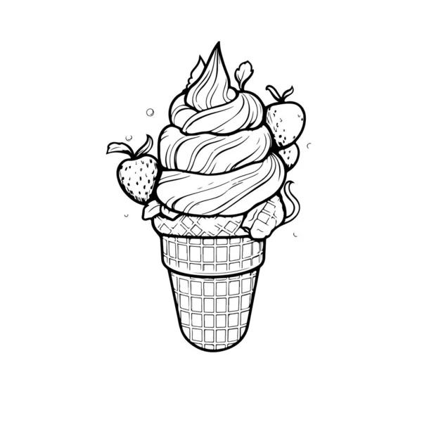 Stylish Ice Cream Vector Illustration — Stock Vector