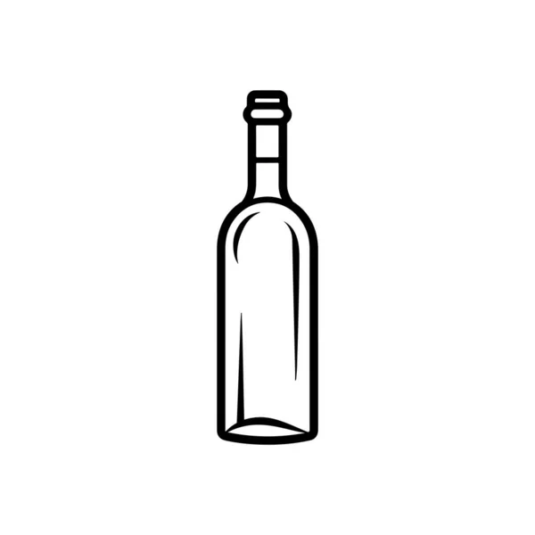 Illustration Vin Flaska Isolerad Vit Bakgrund — Stock vektor