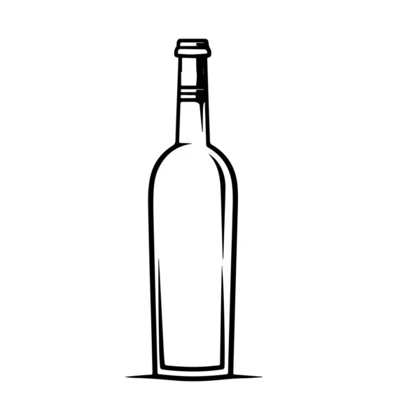 Illustration Vin Flaska Isolerad Vit Bakgrund — Stock vektor