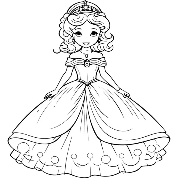 Illustration Princess Coloring Book Concept Stock Vector by