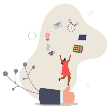 İş, kariyer deneyimi ya da sorumluluk, kapasite kavramı konusundaki beceriler ya da beceriler ya da beceriler. Düz vektör çizimi.