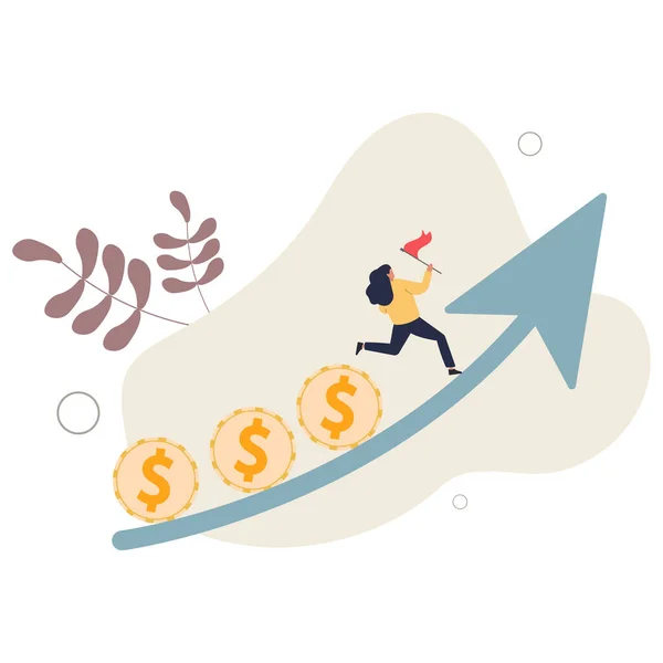 Investment Profit Earning Stock Market Growth Fund Flow Depend Interest — Stock Vector