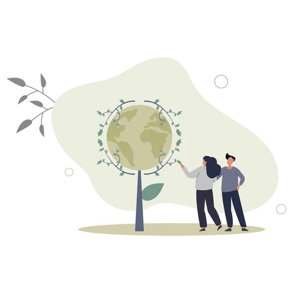Uložit Stromy Ochranu Lesa Pro Udržitelnou Budoucnost Ploché Vektorové Ilustrace — Stockový vektor