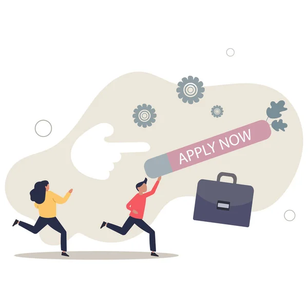 在网上应用新的职位 职业机会或职位空缺 职位申请或空缺职位概念 — 图库矢量图片