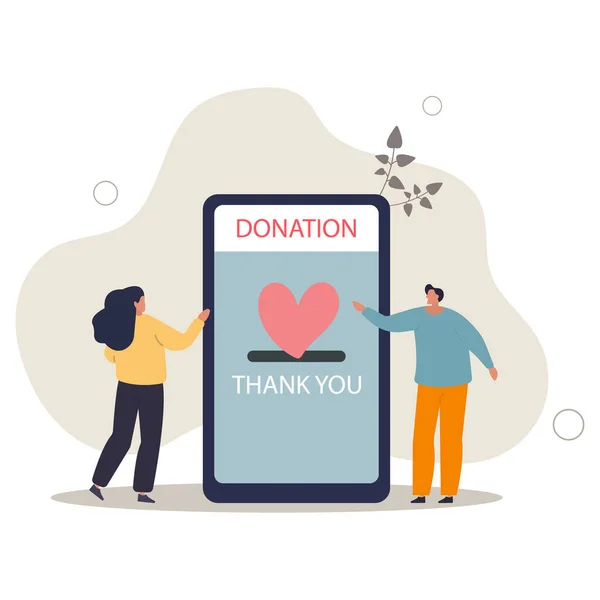 Darowizna Charytatywna Podarować Online Dbałością Pomoc Wsparcie Ludzi Dając Pieniądze — Wektor stockowy
