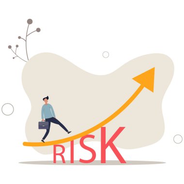 Yüksek riskli yüksek getirili borsa yatırımı, riskli yatırım varlığının ticareti büyüme geri dönüşü kavramı. Düz vektör çizimi.