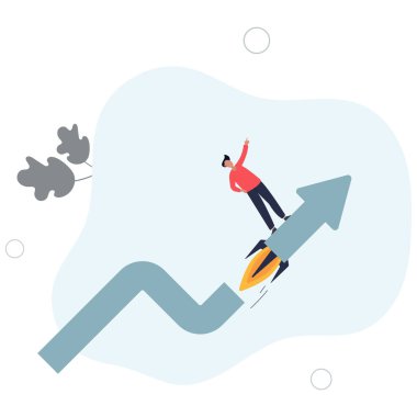 Yatırım büyümesi kar kazancını artırır, piyasa dönüşünü artırır veya büyümeyi hızlandırır, hızla büyür, başlangıç başlatma projesi veya iyileştirme kavramı. Düz vektör çizimi.