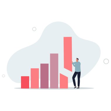 İş adamı finansal danışmanı ya da uzman çubuk grafiğini kes ve tut.