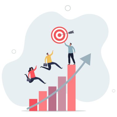 Kariyer geliştirme, büyüme ya da hedefe ulaşmak için adım adım, hedefe ulaşmak için merdiven merdiven.,