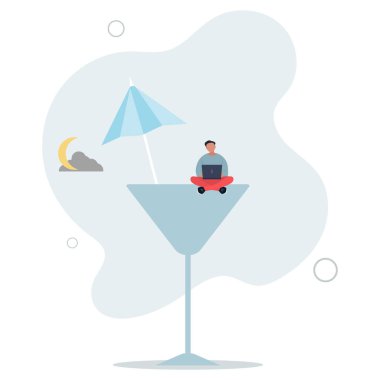 Herhangi bir yerde çalış, düz vektör illüstrasyonu.