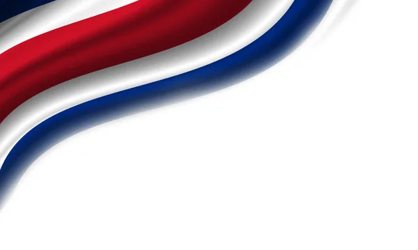 Die Wehende Flagge Costa Ricas Vor Weißem Hintergrund Illustration — Stockfoto