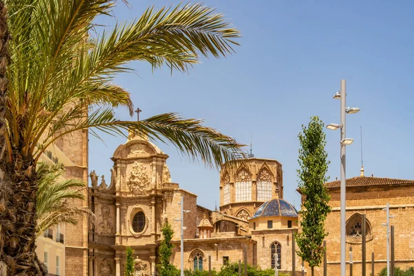 Pohled Náměstí Královny Valencijské Katedrále Španělsko — Stock fotografie