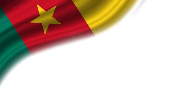 Пристрасний Прапор Камеруну Білому Тлі Ілюстрація — стокове фото