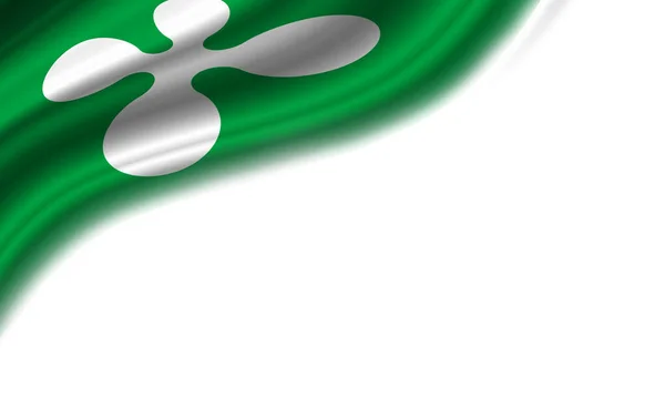 Lombardia Hullámos Zászlója Fehér Háttérrel Illusztráció — Stock Fotó