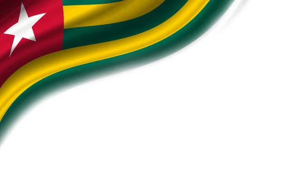 Togo Hullámos Zászlója Fehér Háttérrel Illusztráció — Stock Fotó