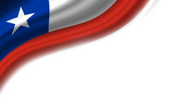 チリの白を背景に波状の旗 3Dイラスト — ストック写真