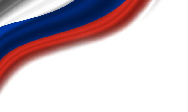 ロシアの白地に対する波状の旗 3Dイラスト — ストック写真