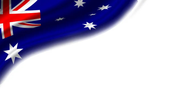 Bandiera Ondulata Dell Australia Sfondo Bianco Illustrazione — Foto Stock