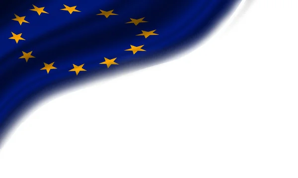 Bandiera Ondulata Europa Sfondo Bianco Illustrazione — Foto Stock