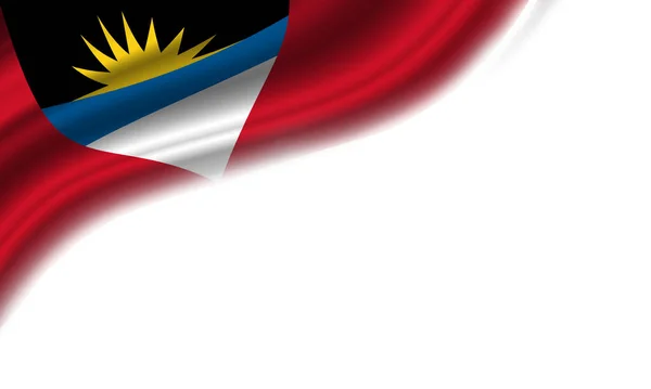 Golvende Vlag Van Antigua Barbuda Tegen Witte Achtergrond Illustratie — Stockfoto