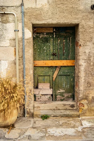 Background with old ruined door