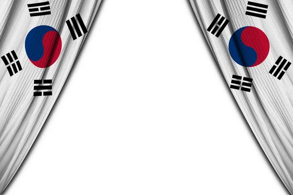 Flag of South Korea against white background. 3d illustration