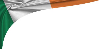 White background with flag of Ireland. 3d illustration