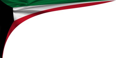 White background with flag of Kuwait. 3d illustration