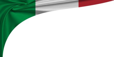 White background with flag of Italy. 3D Illustration
