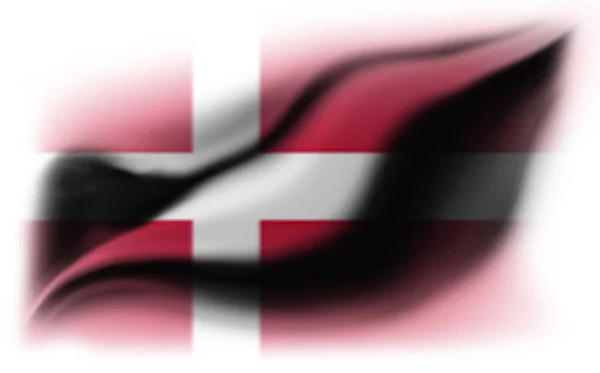 Λευκό Φόντο Σκισμένη Σημαία Δανίας Εικονογράφηση — Φωτογραφία Αρχείου