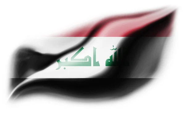 引き裂かれたイラクの旗を持つ白い背景 3Dイラスト — ストック写真