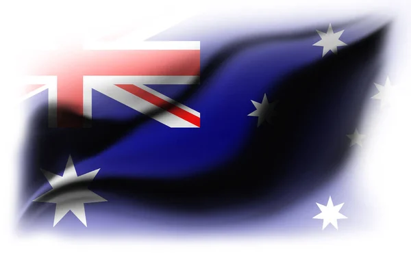 Fondo Blanco Con Bandera Australia Rota Ilustración — Foto de Stock