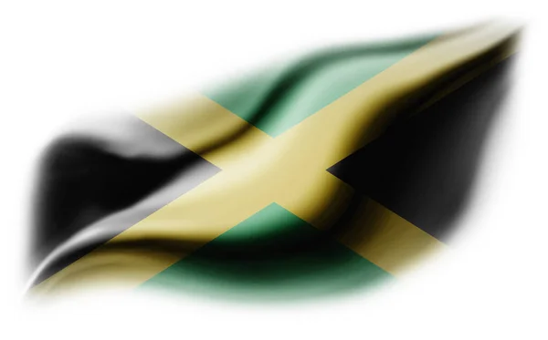 Jamaika Bayrağı Yırtılmış Beyaz Arka Plan Illüstrasyon — Stok fotoğraf