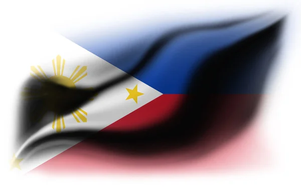 Witte Achtergrond Met Gescheurde Filippijnse Vlag Illustratie — Stockfoto