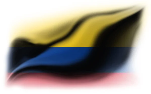Kolombiya Bayrağı Yırtılmış Beyaz Arka Plan Illüstrasyon — Stok fotoğraf