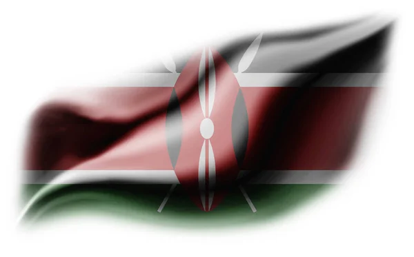 White Background Torn Kenya Flag Illustration — Stock Photo, Image