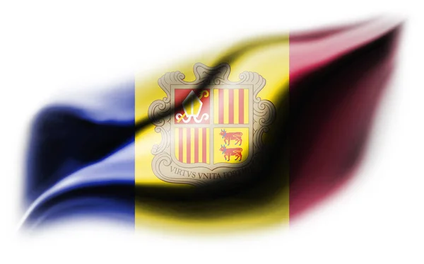 Weißer Hintergrund Mit Zerrissener Andorra Flagge Illustration — Stockfoto