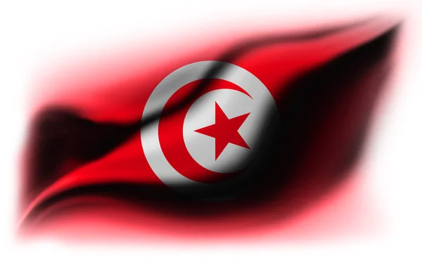 Białe Tło Podartą Flagą Tunezji Ilustracja — Zdjęcie stockowe